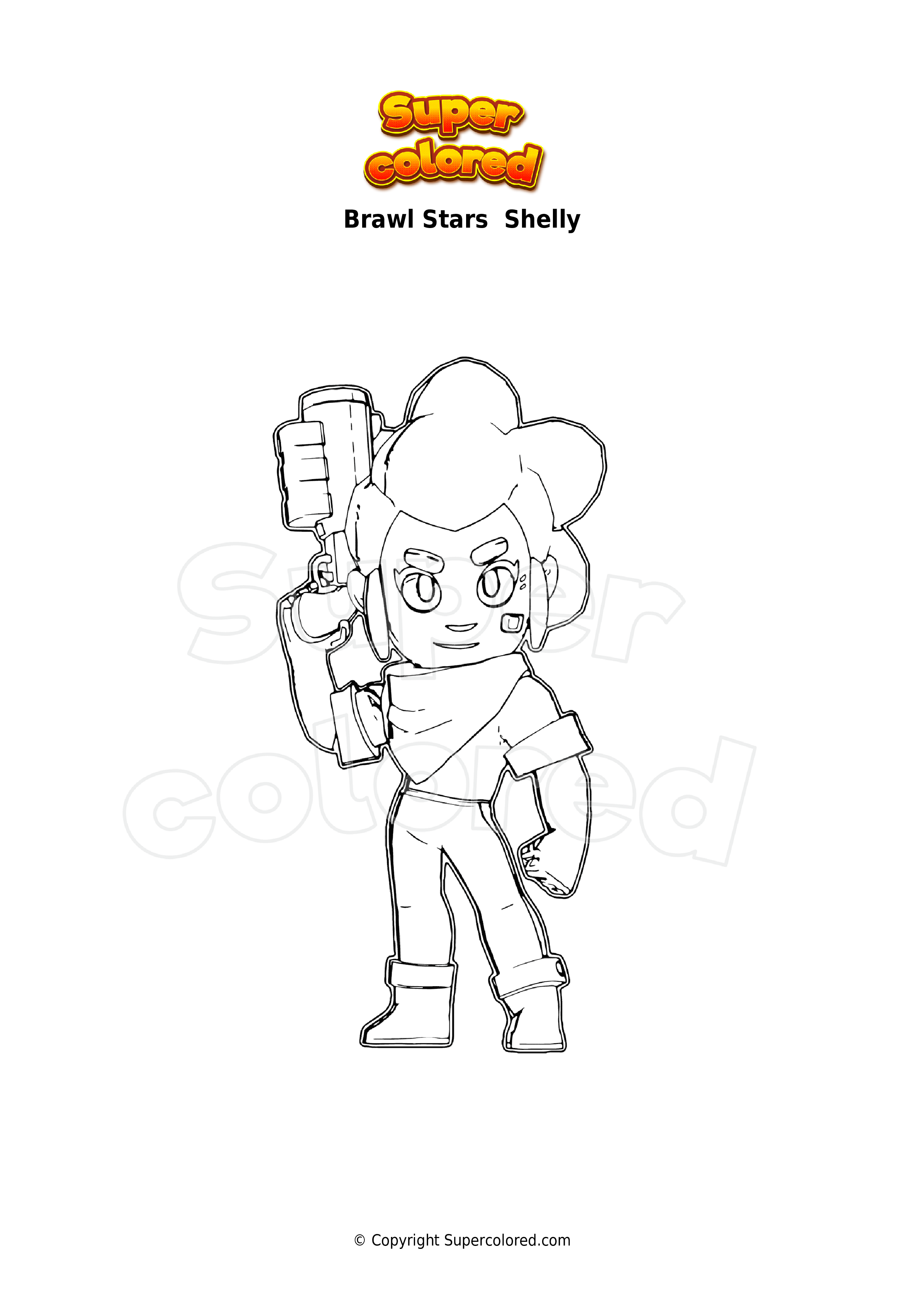 Brawl Stars Coloring Pages Shelly Outline Porn Sex Picture