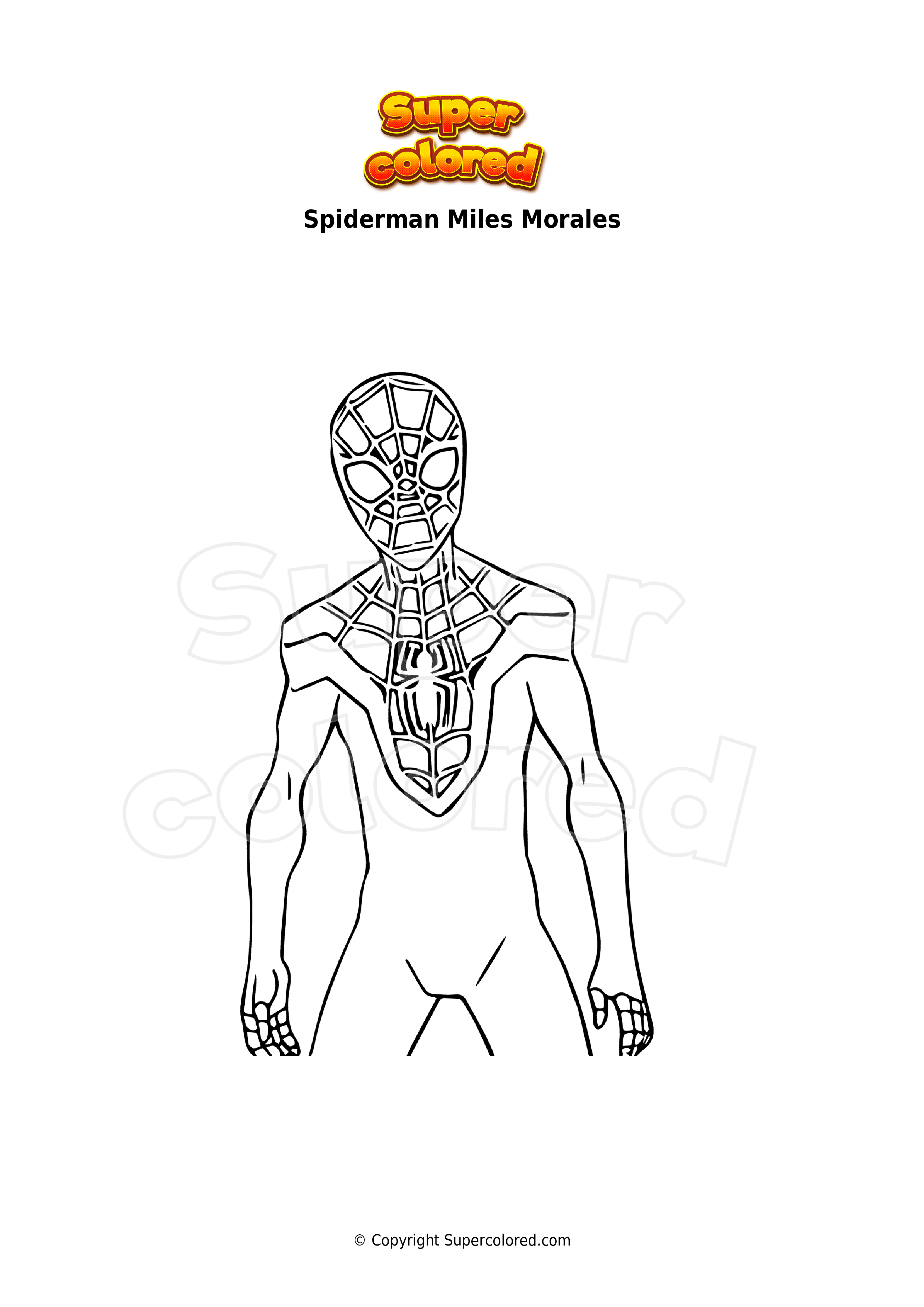 Miles Morales Spider Man Coloring