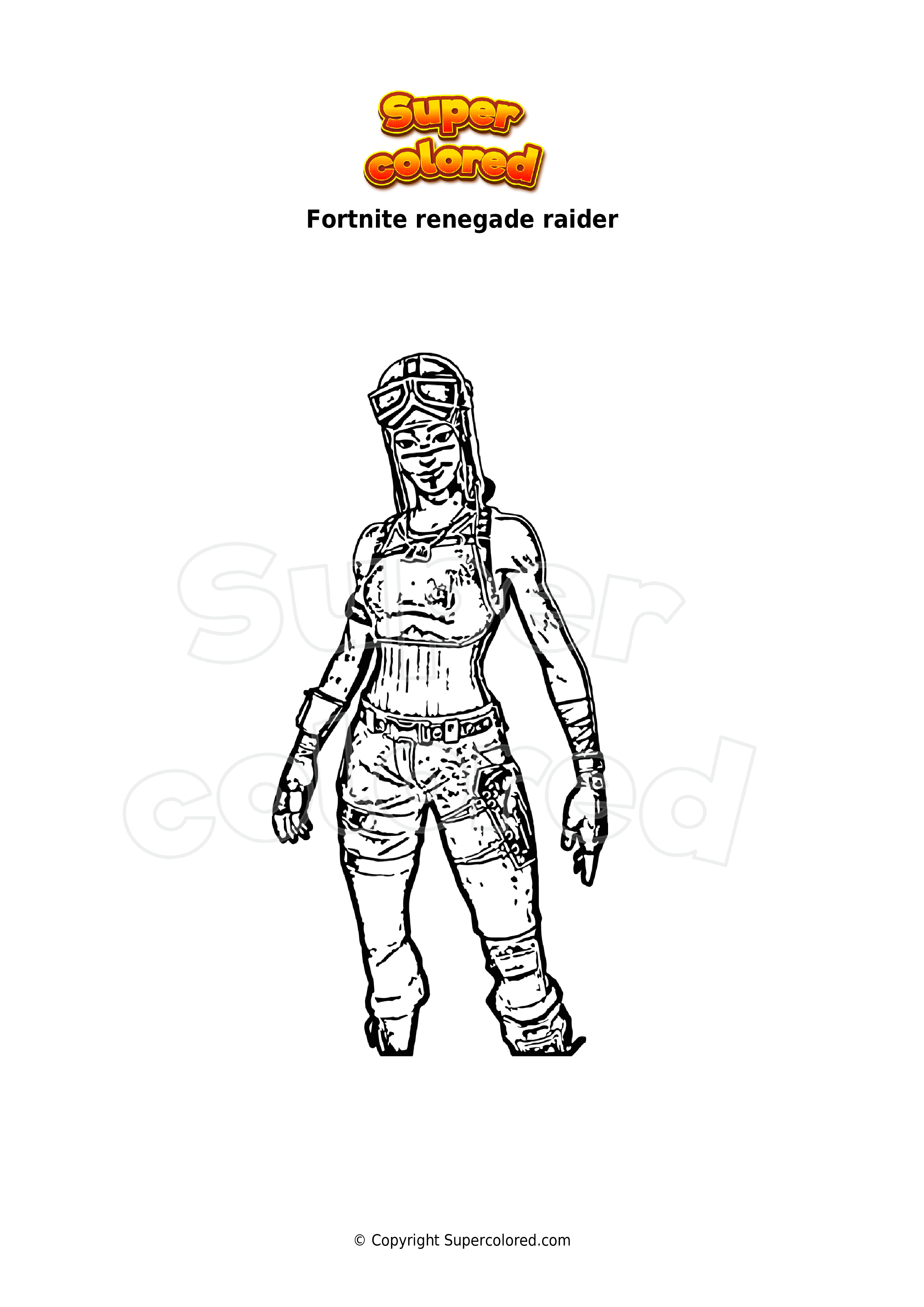 Coloring Page Fortnite Renegade Raider Supercolored