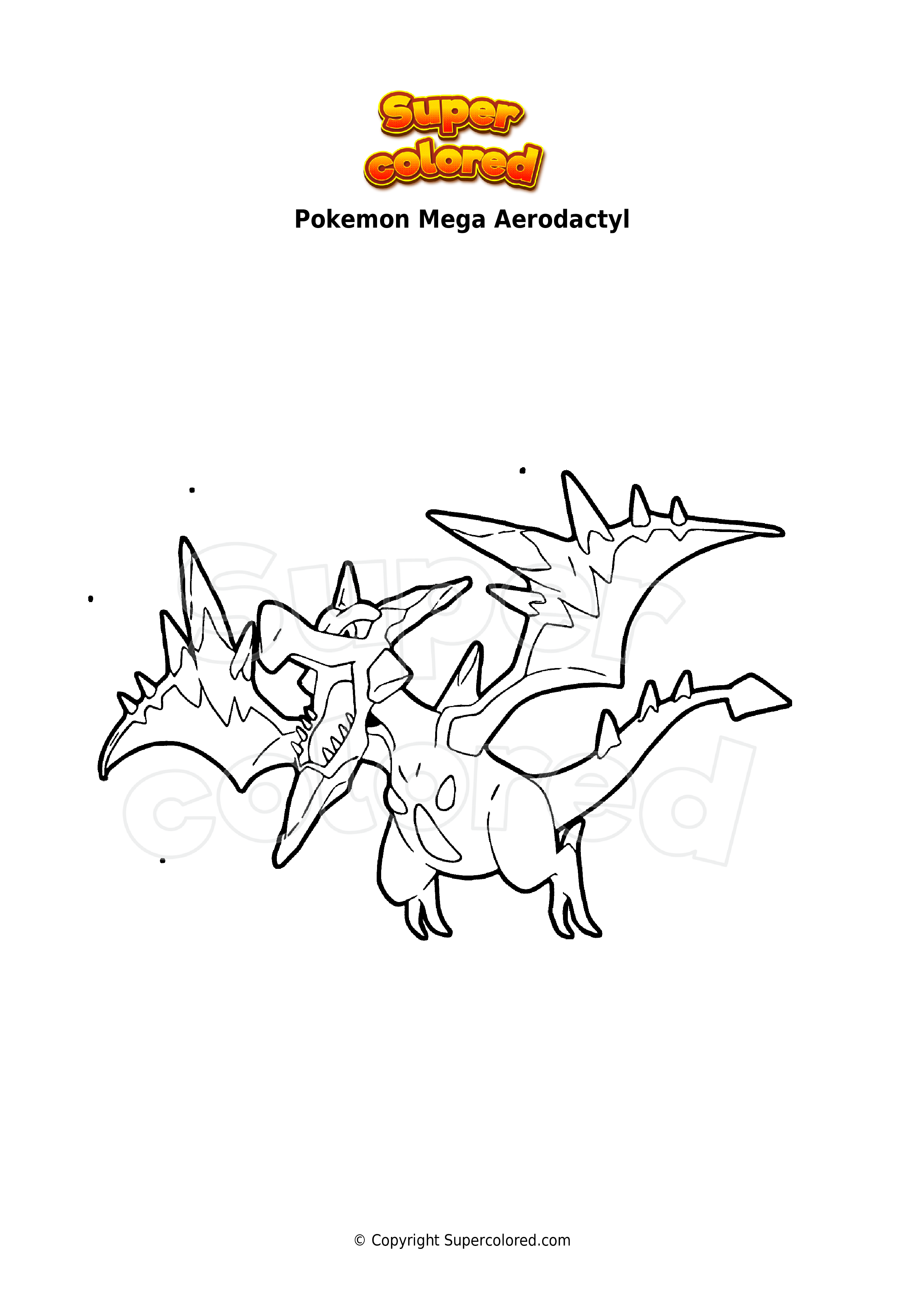 Disegno Da Colorare Pokemon Mega Aerodactyl Supercolored