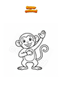 Ausmalbild Affe salutiert