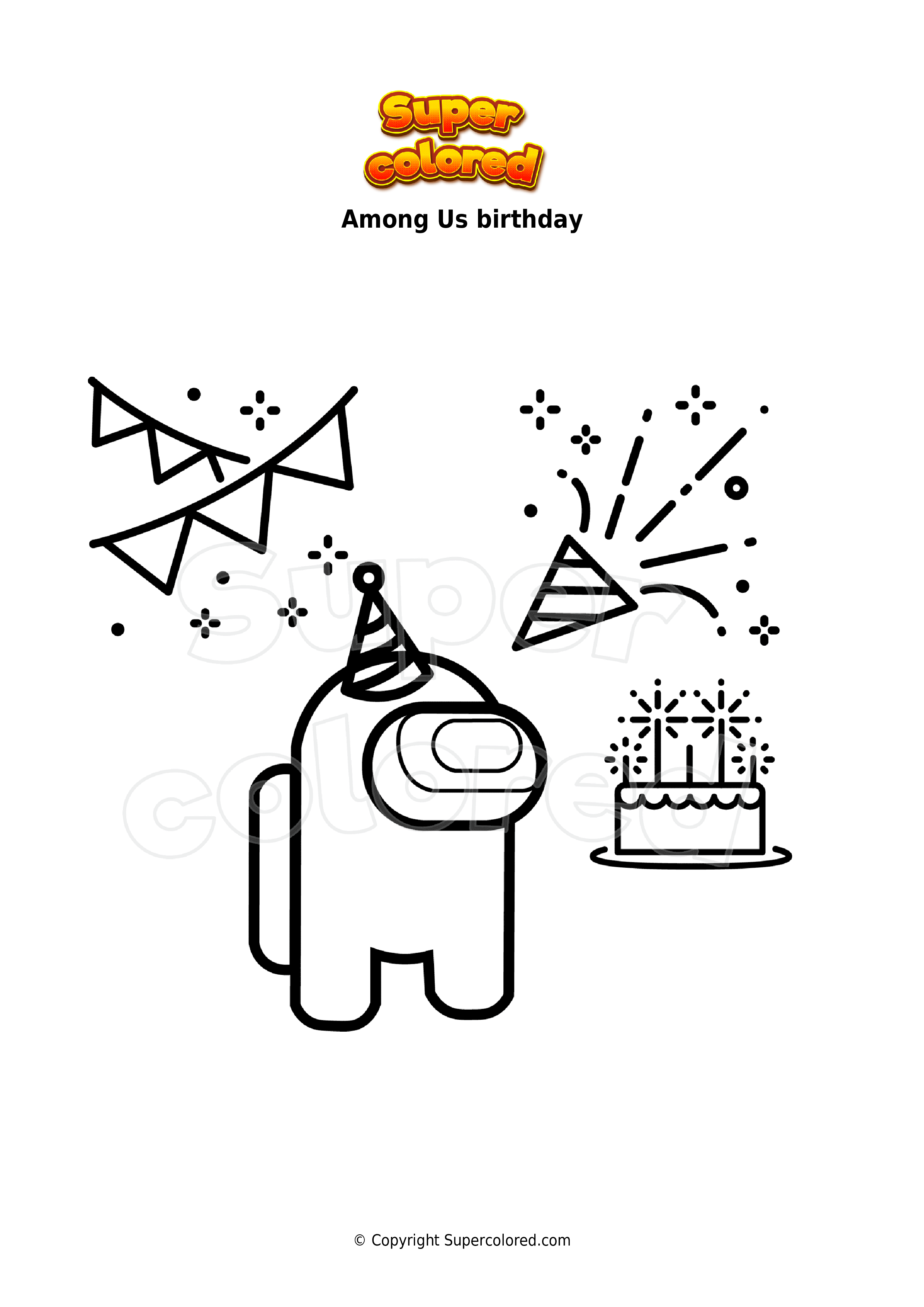 among us birthday coloring pages