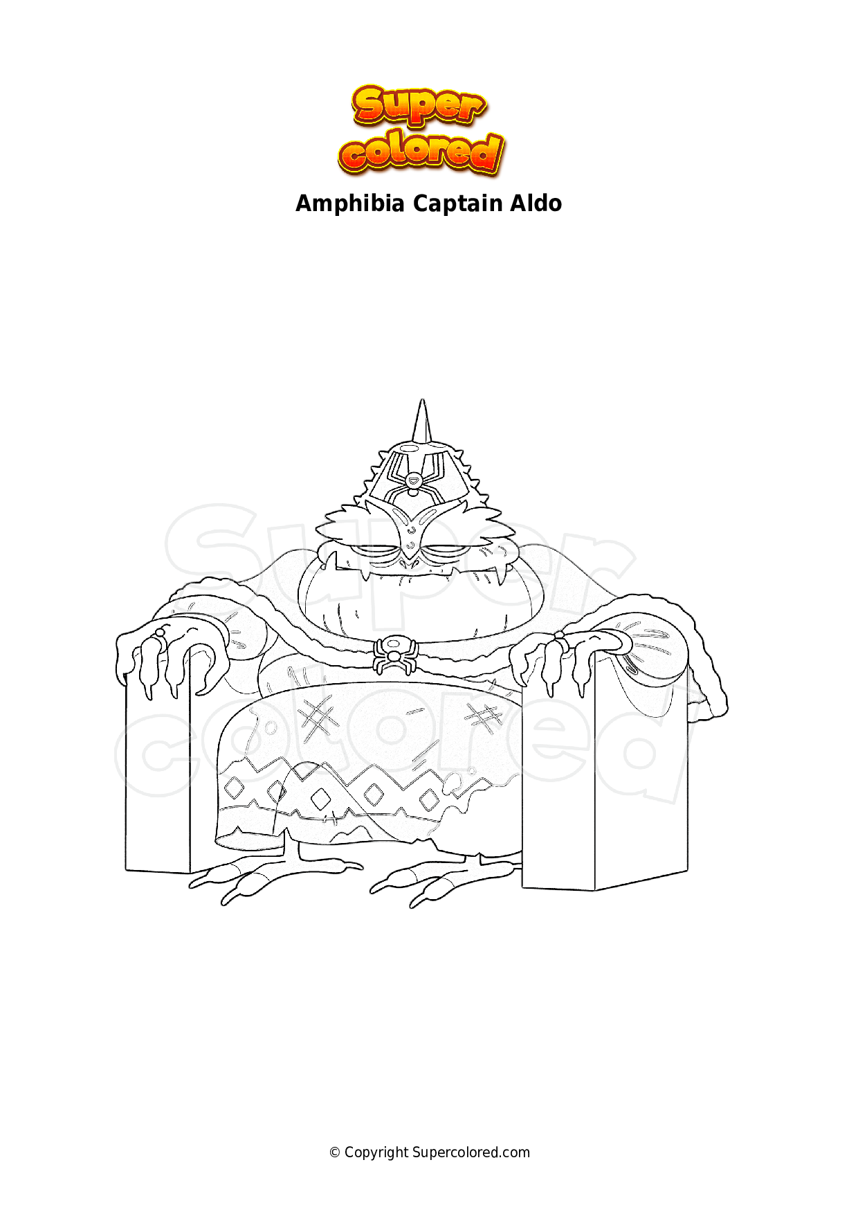 Ausmalbild Amphibia Captain Aldo - Supercolored.com