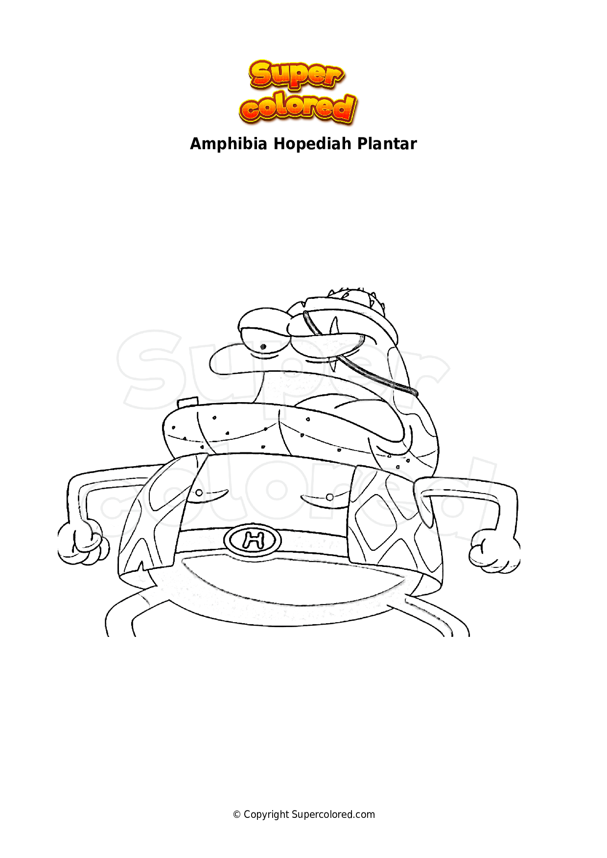 Ausmalbild Amphibia Hopediah Plantar - Supercolored.com