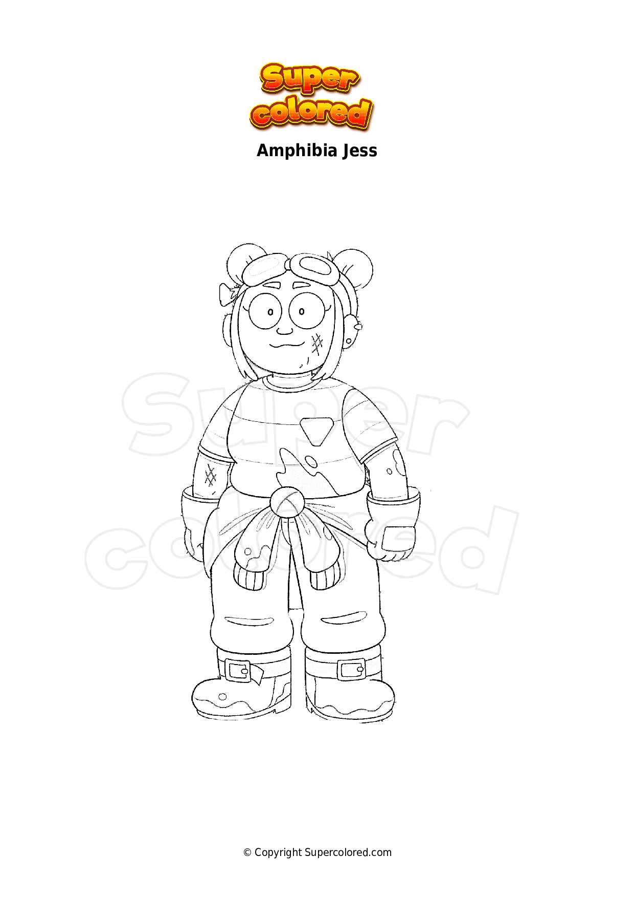 Ausmalbild Amphibia Jess