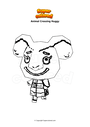 Ausmalbild Animal Crossing Huggy