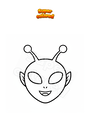 Ausmalbild Außerirdische Maske