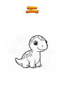 Ausmalbild Baby Dinosaurier mit Flecken