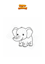 Ausmalbild Baby Elefant