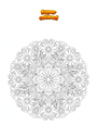 Ausmalbild Blume Mandala Zentangle Zusammensetzung