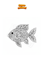Ausmalbild Fisch Mandala Zentangle