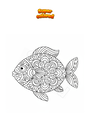 Ausmalbild Fisch Mandala Zentangle