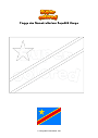 Ausmalbild Flagge der Demokratischen Republik Kongo