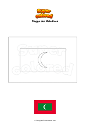 Ausmalbild Flagge der Malediven