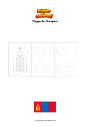 Ausmalbild Flagge der Mongolei