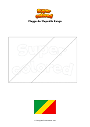 Ausmalbild Flagge der Republik Kongo