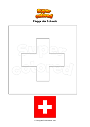 Ausmalbild Flagge der Schweiz