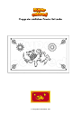 Ausmalbild Flagge der südlichen Provinz Sri Lanka