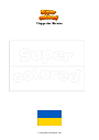 Ausmalbild Flagge der Ukraine