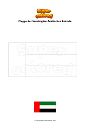 Ausmalbild Flagge der Vereinigten Arabischen Emirate