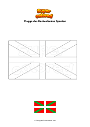 Ausmalbild Flagge des Baskenlandes Spanien