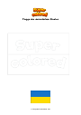 Ausmalbild Flagge des ukrainischen Staates