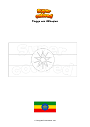 Ausmalbild Flagge von Äthiopien