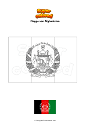 Ausmalbild Flagge von Afghanistan