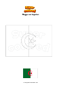 Ausmalbild Flagge von Algerien