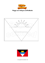 Ausmalbild Flagge von Antigua und Barbuda