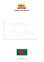 Ausmalbild Flagge von Bangladesch