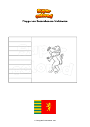 Ausmalbild Flagge von Basarabeasca Moldawien