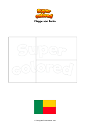 Ausmalbild Flagge von Benin