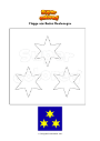 Ausmalbild Flagge von Budva Montenegro