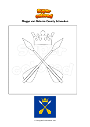 Ausmalbild Flagge von Dalarna County Schweden