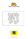 Ausmalbild Flagge von Flandern Belgien