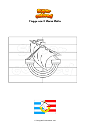Ausmalbild Flagge von Il Marsa Malta