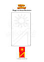 Ausmalbild Flagge von Ilinden Mazedonien
