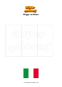 Ausmalbild Flagge von Italien
