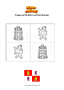Ausmalbild Flagge von Kastilien und León Spanien