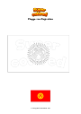 Ausmalbild Flagge von Kirgisistan