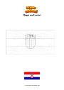 Ausmalbild Flagge von Kroatien