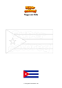 Ausmalbild Flagge von Kuba