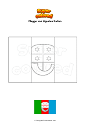 Ausmalbild Flagge von Ligurien Italien