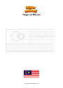 Ausmalbild Flagge von Malaysia