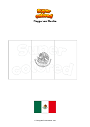 Ausmalbild Flagge von Mexiko