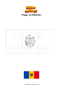 Ausmalbild Flagge von Moldawien