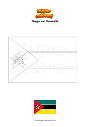 Ausmalbild Flagge von Mosambik