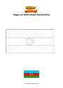 Ausmalbild Flagge von Nachitschewan Aserbaidschan