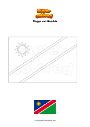 Ausmalbild Flagge von Namibia